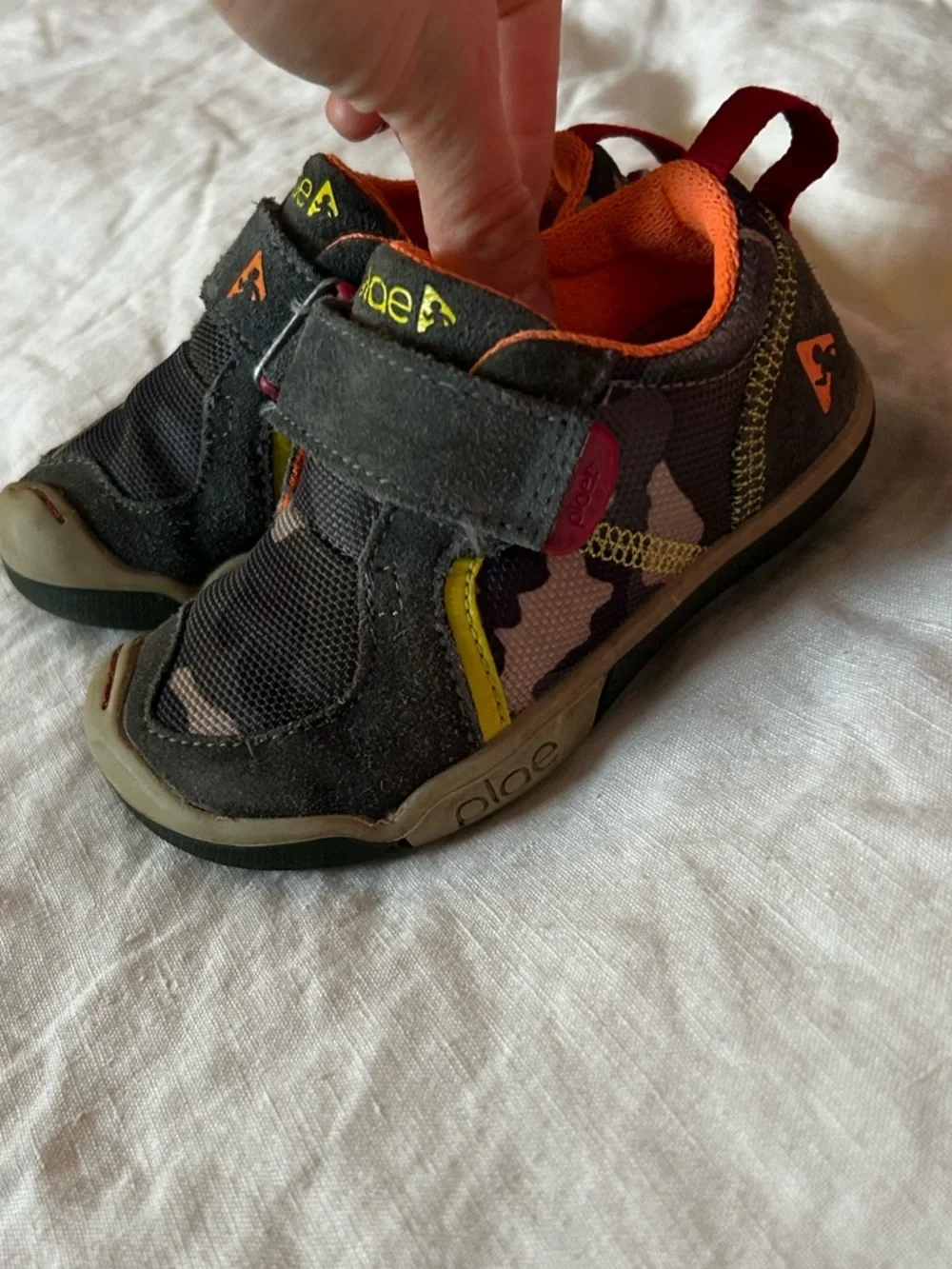 PLAE Ty Kids' Raven Camo Sneaker with Neon Accents